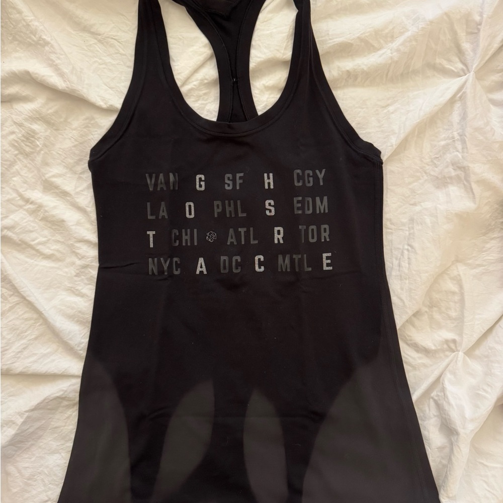 Lululemon Athletica Black Fitted Graphic Tank Top
